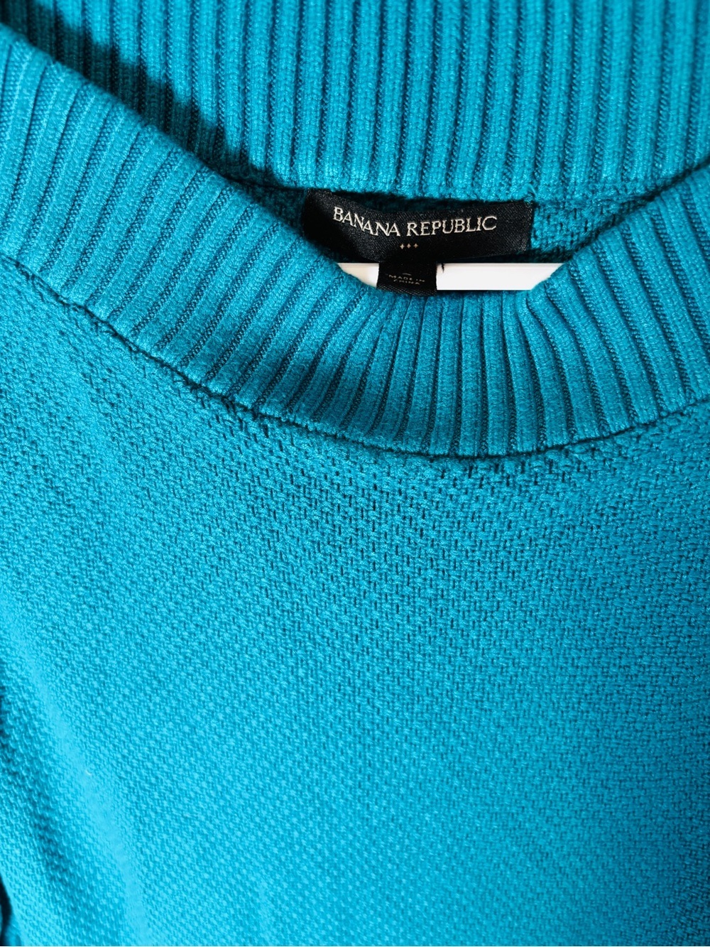 Banana Republic Teal Scoop-Neck Textured Knit Sweater - Picture 3 of 4